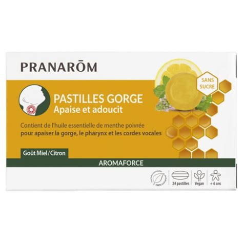 Aromaforce Pastilles Gorge Miel Citron Sans Sucre X Pranar M