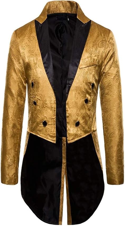 Geilisungren Herren Frack Jacke Steampunk Gothic Revers Knopf Blazer