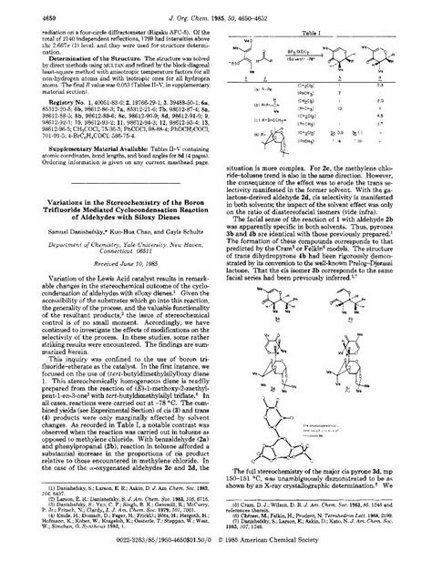 Pdf Variations In The Stereochemistry Of The Boron Trifluoride Mediated Cyclocondensation