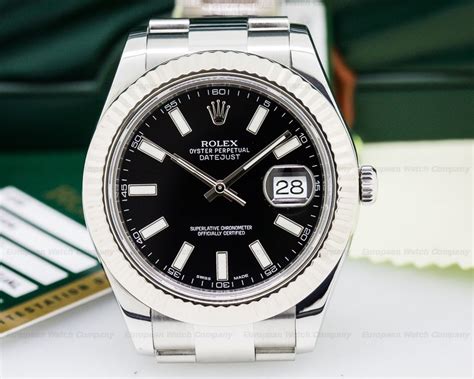 Rolex 116334 Datejust II White Stick Black Dial SS 25237 European