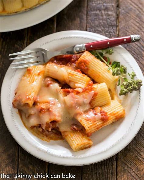 Mozzarella Baked Rigatoni That Skinny Chick Can Bake