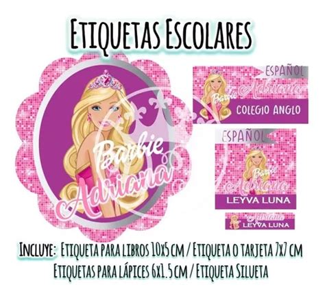 Etiquetas Escolares Barbie