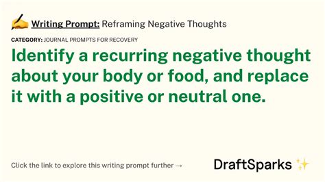 Writing Prompt Reframing Negative Thoughts Draftsparks