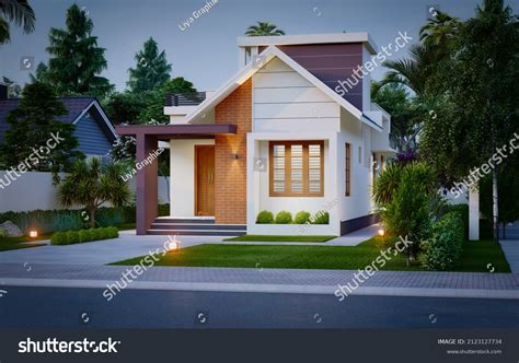 D Illustration Newly Built Luxury Home Stock Illustration