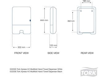 Tork M Fold Hand Towel Dispenser White H2 MTA Catalogue