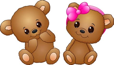 Cartoon Teddy Bear Couple Dancing With Red Heart Vector Image