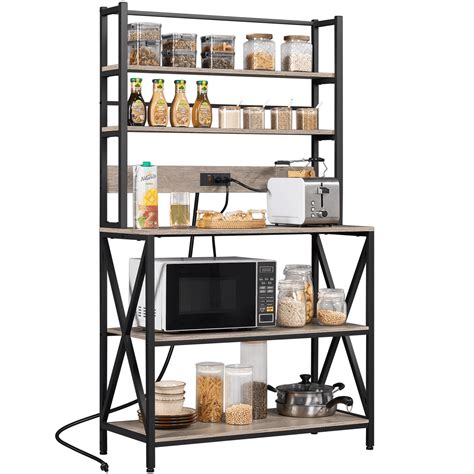 Yaheetech Tier Baker S Racks With Power Outlets For Kitchens