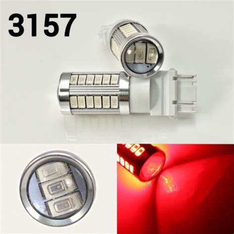 Brake Stop T25 3057 3157 3457 4157 33 Smd Red Led Light Bulb K1 V Ak Ebay