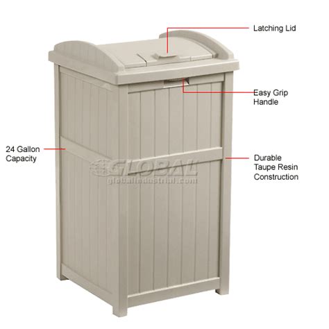 Garbage Can Recycling Plastic Outdoor Suncast Trash Hideaway