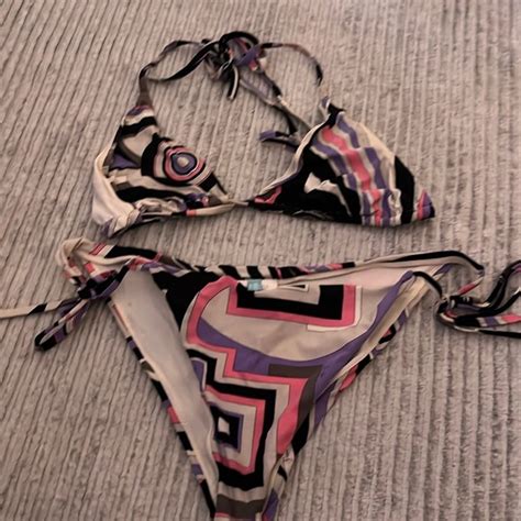 Emilio Pucci Swim Emilio Pucci Vintage Purple Print Bikini String 44 Poshmark