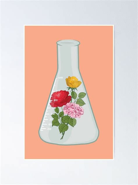 Erlenmeyer Flask With Flowers Floral Erlenmeyer Poster For Sale By