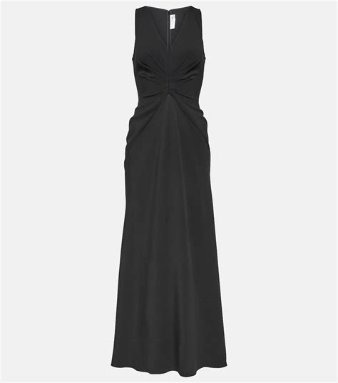 Gathered Asymmetric Maxi Dress In Black Victoria Beckham Mytheresa