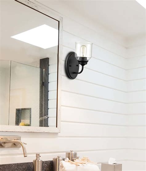 Black Modern Bathroom Vanity Wall Sconce Pack Of 2 Claxy