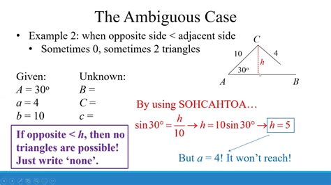 Law Of Sines Ambiguous Case Example