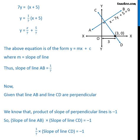 Ex 103 8 Find Equation Of Line Perpendicular To X 7y 5 0