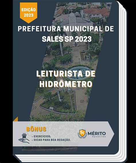 Apostila Leiturista de Hidrômetro Prefeitura de Sales SP 2023 Mérito