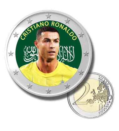 2 Euro Coloured Coin Football Star Cristiano Ronaldo Saudi Arabia