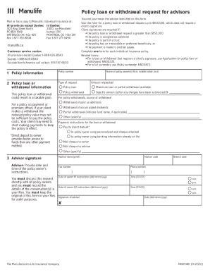 Fillable Online Fillable Online Policy Loan Withdrawal Request NN0941E