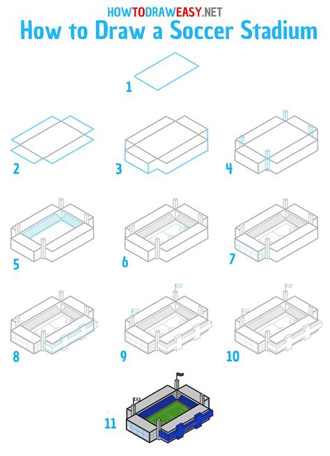 Soccer Stadium, Football Stadiums, Drawing For Kids, Line Drawing, How To Drow, How To Build ...