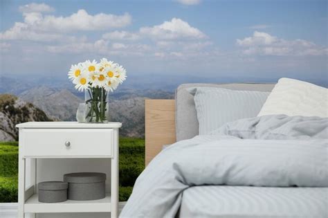 Premium Photo Bouquet Of Beautiful Daisy Flowers On Nightstand In Bedroom