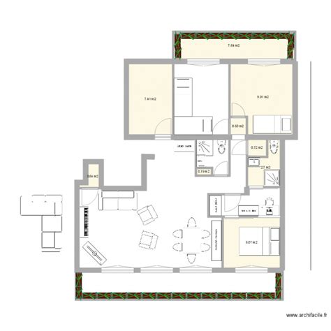 Appartement Familiale Victor Hugo Plan Pi Ces M Dessin Par