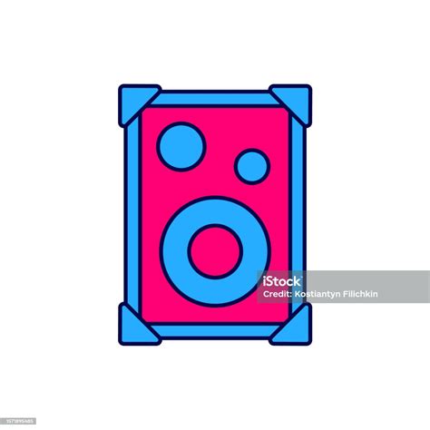 Filled Outline Stereo Speaker Icon Isolated On White Background Sound