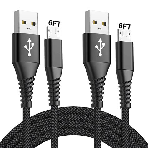 Micro Usb Cable Ft Aioneus Pack Micro Usb Charging Cable Black