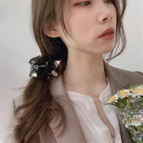 Dây chun buộc tóc vải scrunchies hoa cúc hot trend cực đẹp SC02 hương