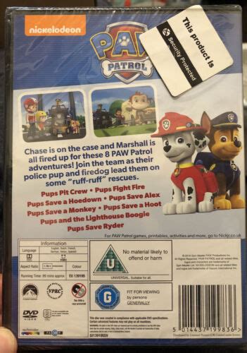 Paw Patrol Marshall And Chase On The Case Dvd For Sale Online