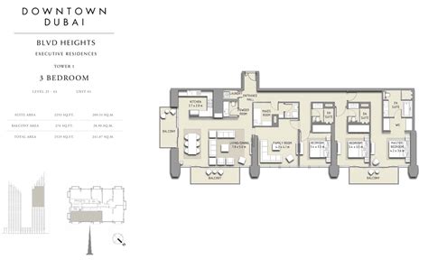 BLVD Executive Residences in Downtown Dubai - Floor Plan