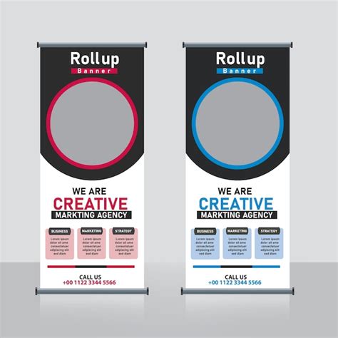 Moderno Abstract Roll Up Standee Banner Plantilla De Dise O De Banner