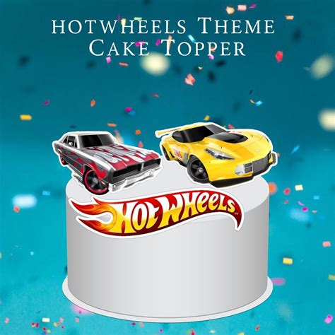 Hotwheels Party Decorations Lovers Cake Topper Hotwheels Digital