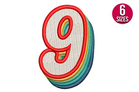 Retro Number Nine · Creative Fabrica