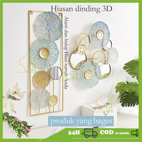 Jual Elegan Home Dekorasi Dinding 3D Hiasan Dinding Emas Dari Besi