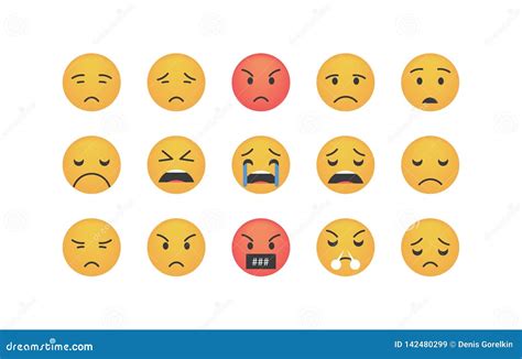 Set of Sadly Emoticon Vector Stock Vector - Illustration of emoticon ...