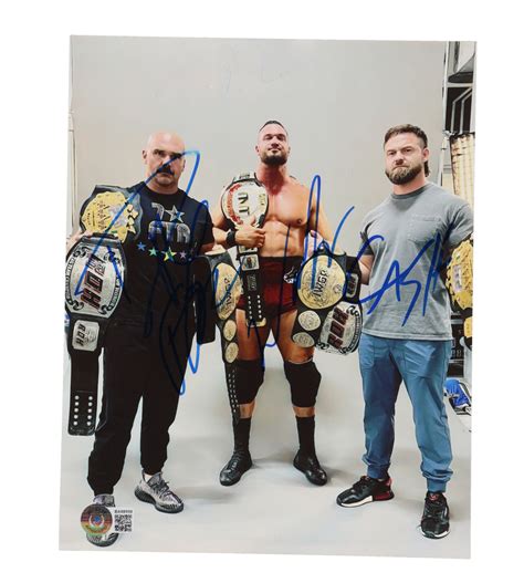 Dax Harwood Cash Wheeler Wardlow Signed Aew X Photo Inscribed