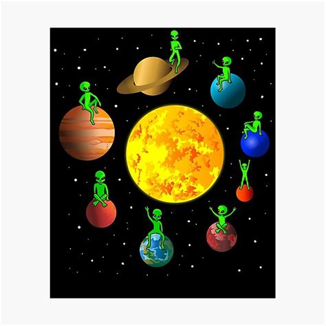 Planets Of Solar System With Aliens Photographic Print For Sale By Ibu83 Redbubble