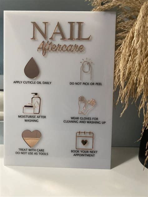 Acrylic Sign Nail Aftercare Advice Sign Salon Sign Etsy In 2023