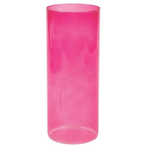 Pink Cylinder Clear Glass 10 Home Decor 1 Piece