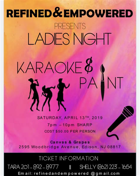 LADIES NIGHT KARAOKE NIGHT – Refined and Empowered Outreach