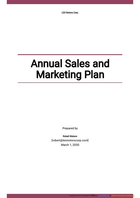 Sales and Marketing Plan Template - Google Docs, Word, Apple Pages ...