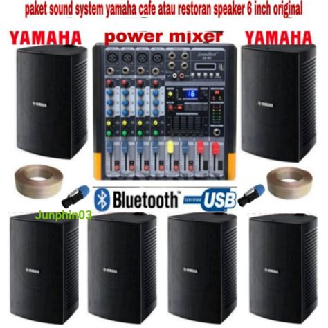 Jual Paket Sound System Cafe Restoran Speaker Yamaha 6 Unit Power