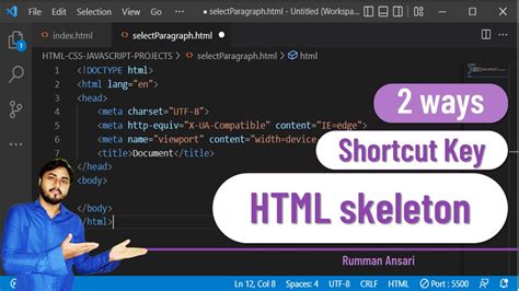 Shortcut For Html Template In Vs Code