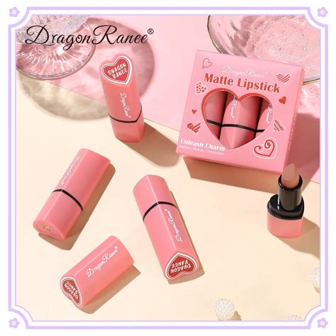 Dragon Ranee 3 Unids Set Lápiz Labial En Forma De Corazón Terciopelo