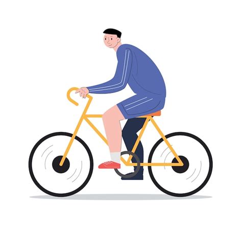 Pessoas De Personagem Andando De Bicicleta Ilustra O Vetorial Vetor