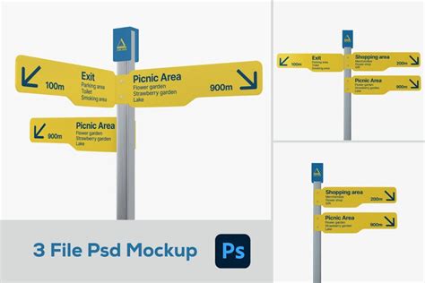 Street Direction Sign Mockup Set Product Mockups Ft Street