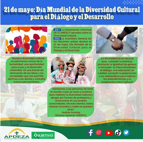 21 De Mayo Día Mundial De La Diversidad Cultural Para El Diálogo Y El Desarrollo Apdeza