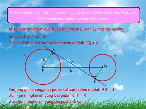 Ppt Panjang Garis Singgung Persekutuan Dalam Dua Lingkaran Powerpoint