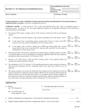 Fillable Online Transition Fcc SECTION V D DTV BROADCAST ENGINEERING