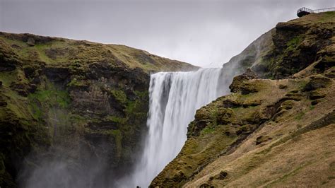 Download Wallpaper 1920x1080 Waterfall Rocks Mountain Landscape